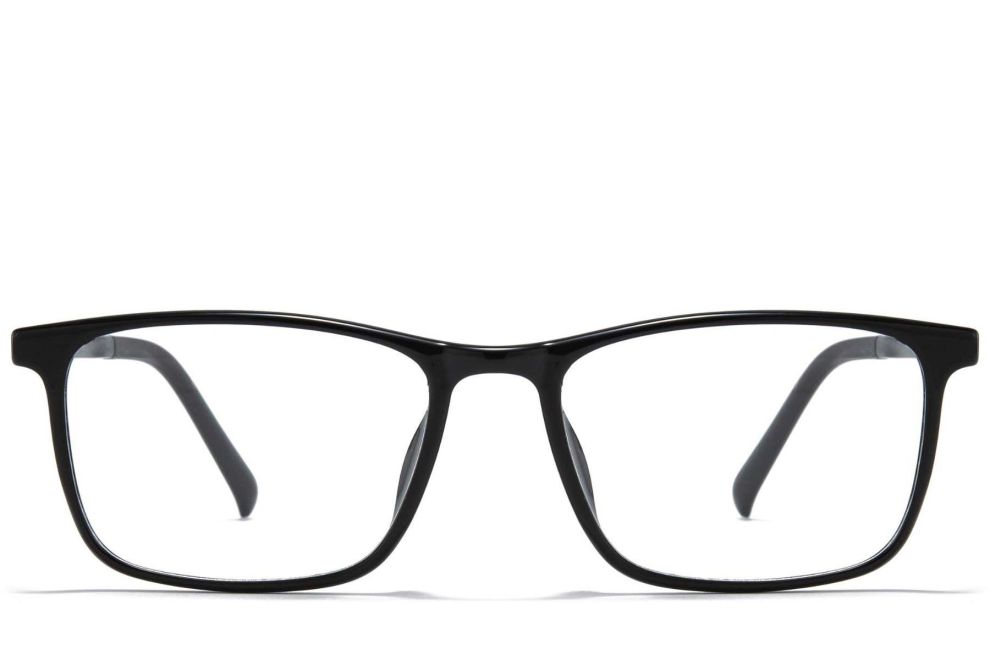 Rechteckige schwarze TR90-Brille #BS1025-0355
