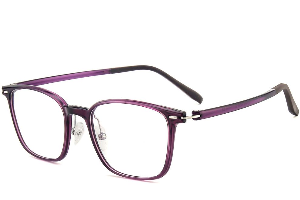 Rechteckige violette Ultem-Brille #BS1025-0426