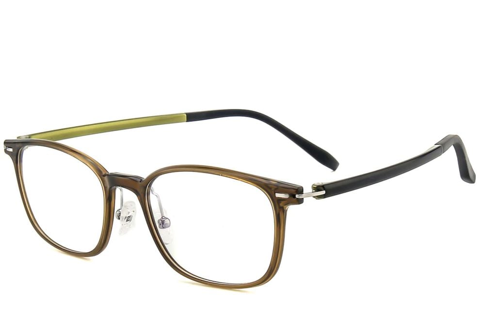 Rectangular Green Ultem Glasses #BS1025-0434