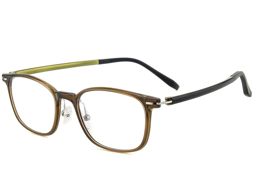 Rechteckige grüne Ultem-Brille #BS1025-0434