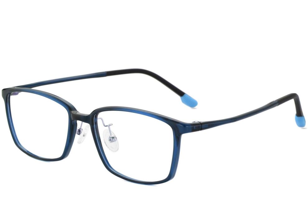 Rechteckige blaue Ultem-Brille #BS1025-0438