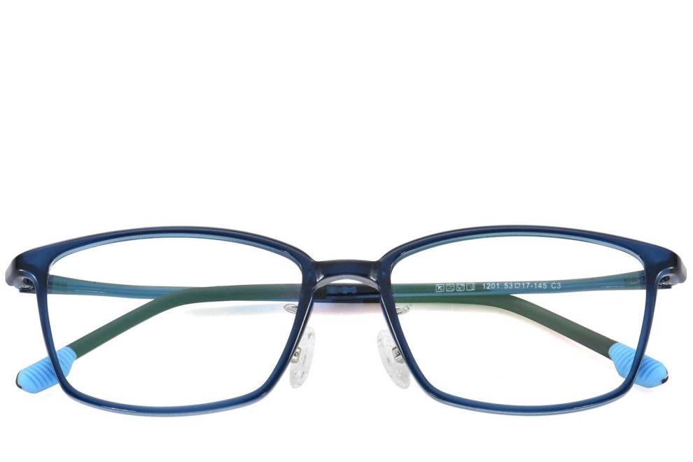 Rechteckige blaue Ultem-Brille #BS1025-0438