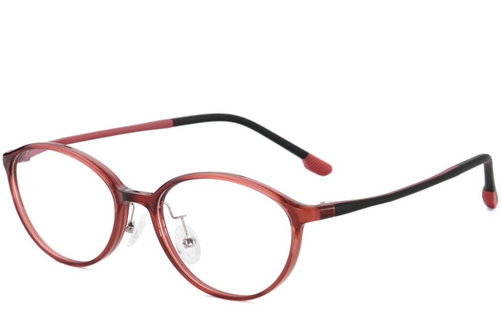 Oval Red Ultem Glasses #BS1025-0448