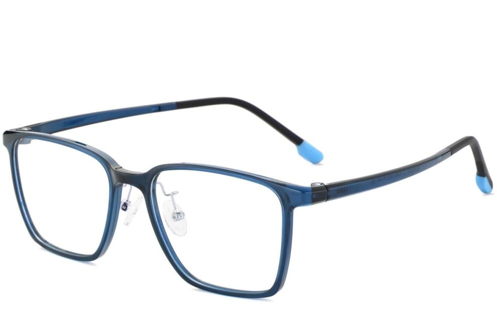 Rectangular Blue Ultem Glasses #BS1025-0469