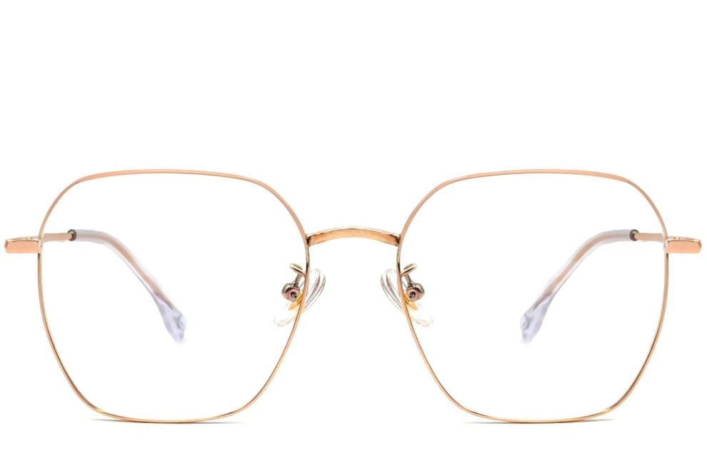 Geometric Pink Metal Glasses #BS1913-0004