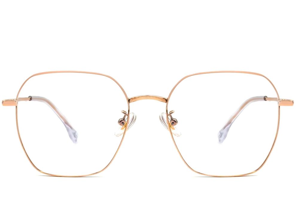 Geometric Pink Metal Glasses #BS1913-0004
