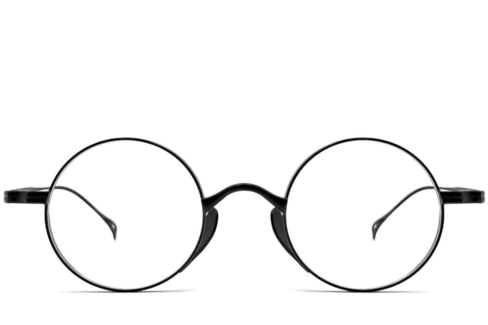 Oval Black Metal Glasses #BS1913-0005