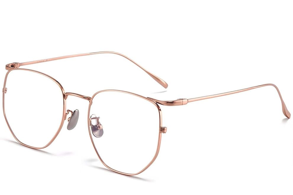 Geometric Pink Metal Glasses #BS1913-0013