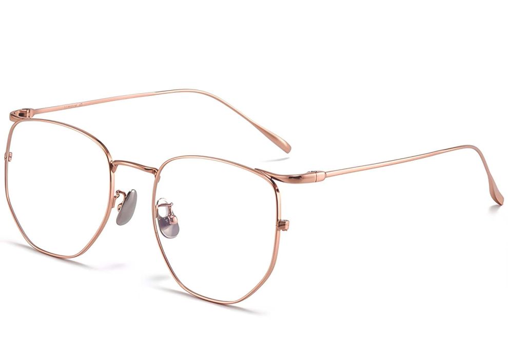 Geometric Pink Metal Glasses #BS1913-0013