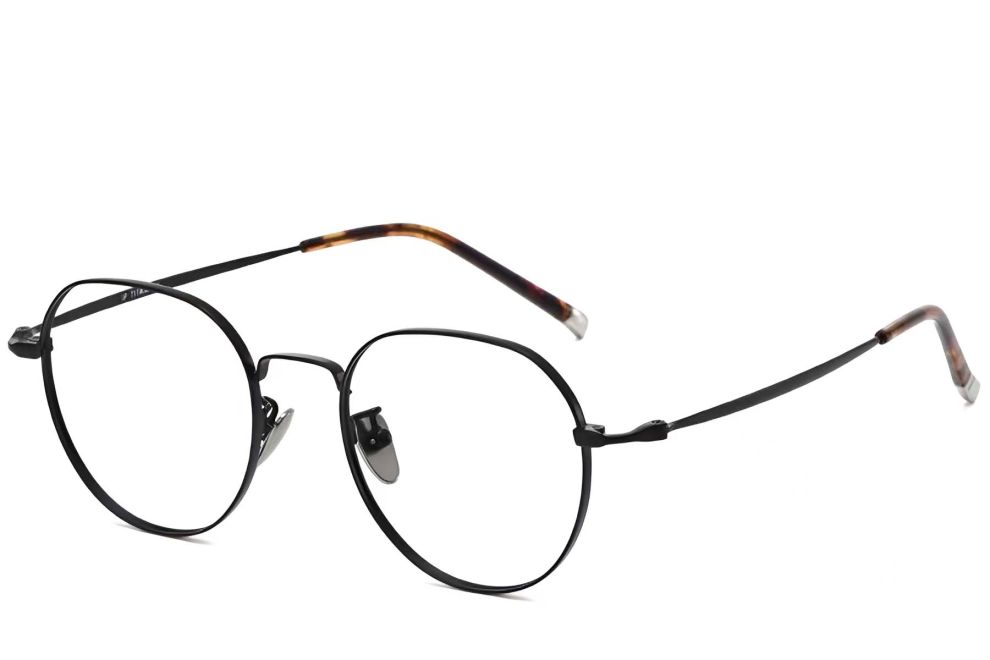 Oval Black Metal Glasses #BS1913-0015