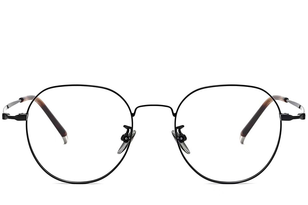 Oval Black Metal Glasses #BS1913-0015