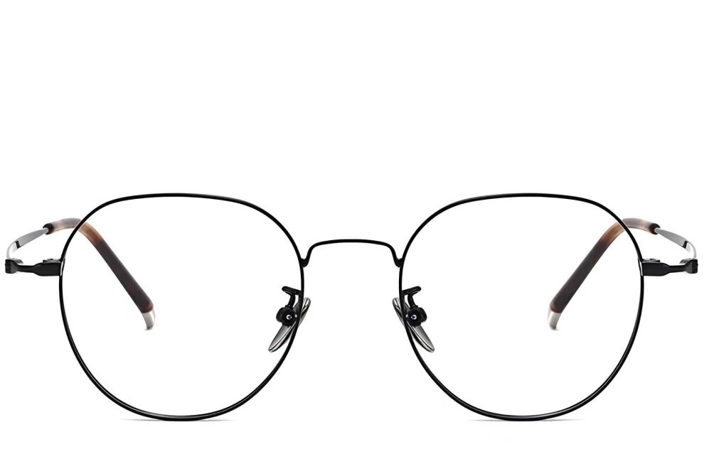 Oval Black Metal Glasses #BS1913-0015
