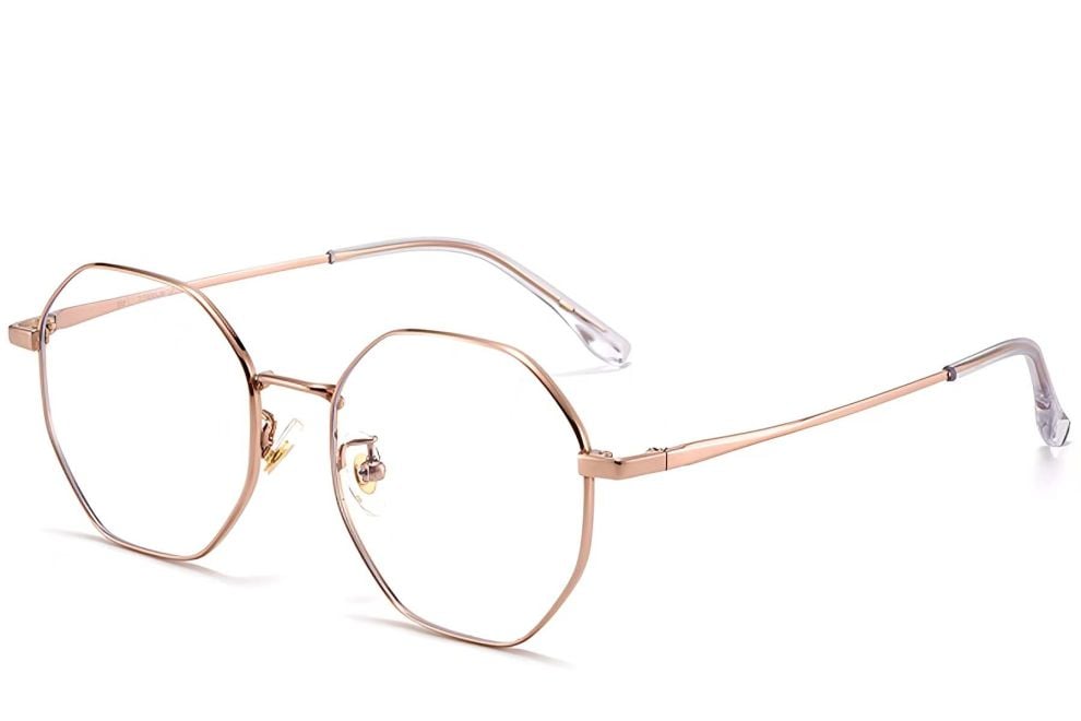 Geometric Pink Metal Glasses #BS1913-0027