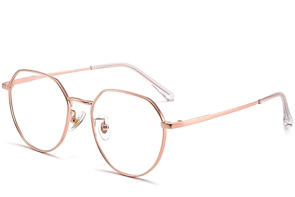 Geometric Pink Metal Glasses #BS1913-0032