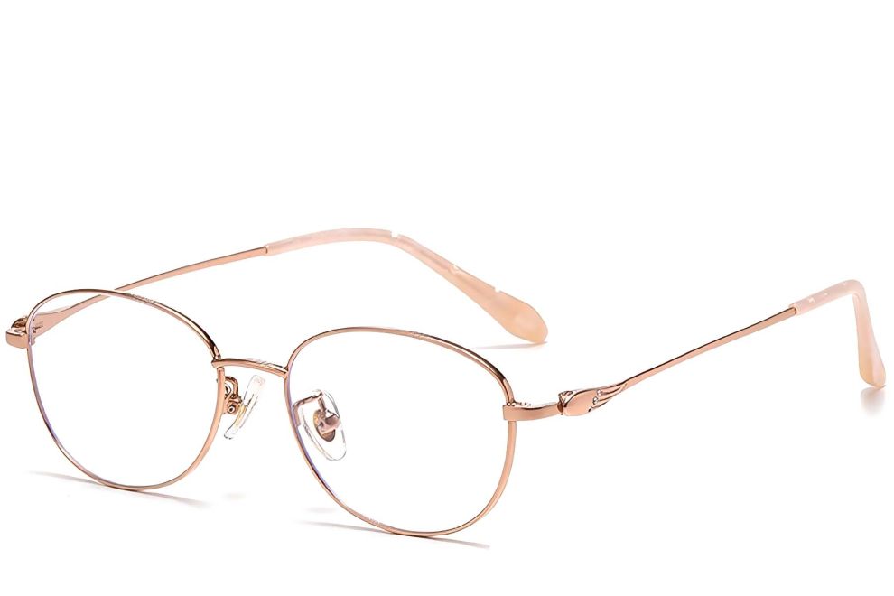 Oval Golden Metal Glasses #BS1913-0034