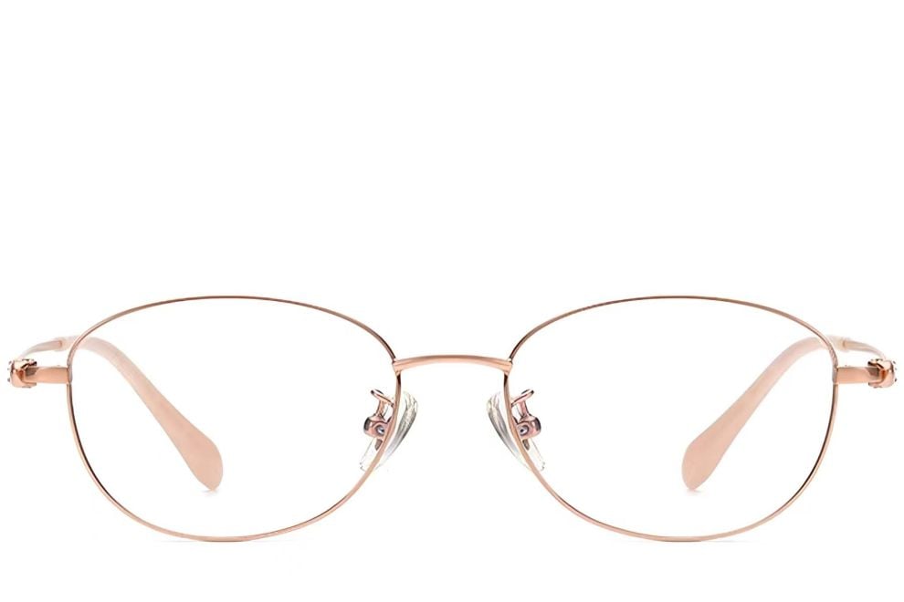 Oval Golden Metal Glasses #BS1913-0034