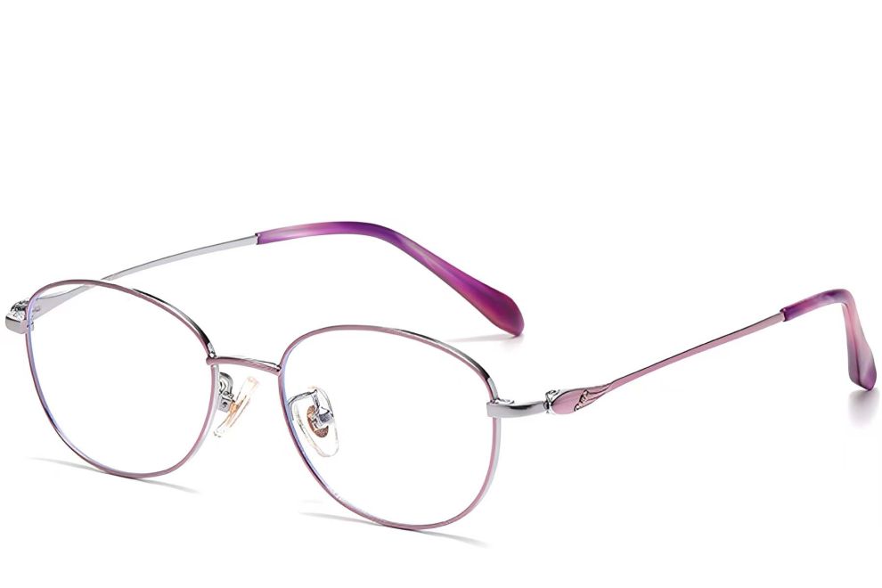 Oval Purple Metal Glasses #BS1913-0035