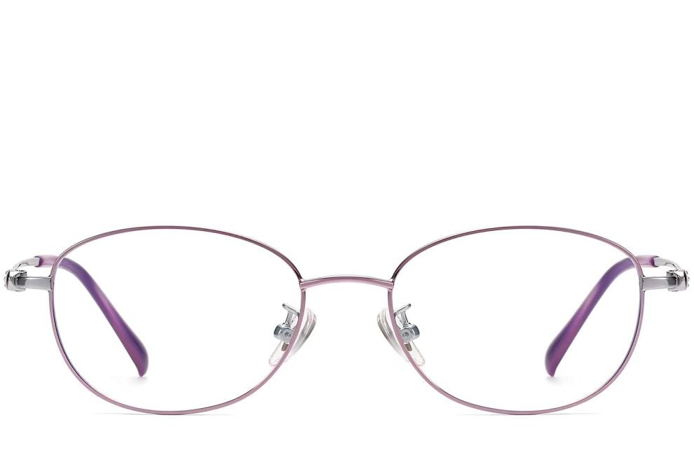 Oval Purple Metal Glasses #BS1913-0035