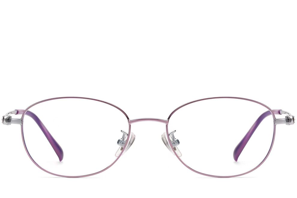 Oval Purple Metal Glasses #BS1913-0035