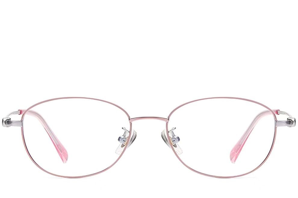 Oval Pink Metal Glasses #BS1913-0036