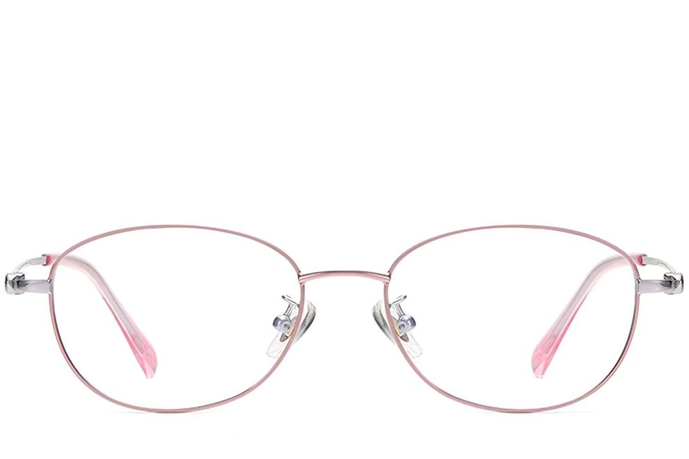 Oval Pink Metal Glasses #BS1913-0036