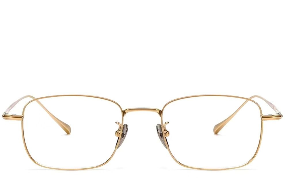 Rectangular Golden Metal Glasses #BS1913-0038