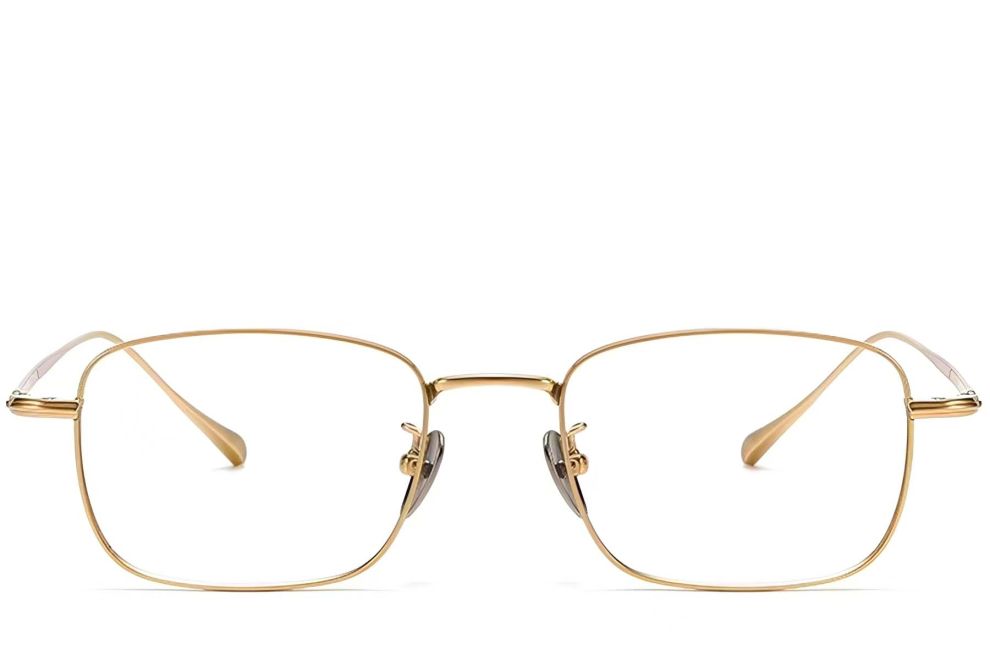Rectangular Golden Metal Glasses #BS1913-0038
