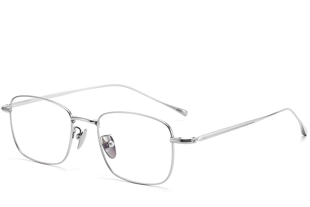 Rectangular Silver Metal Glasses #BS1913-0040