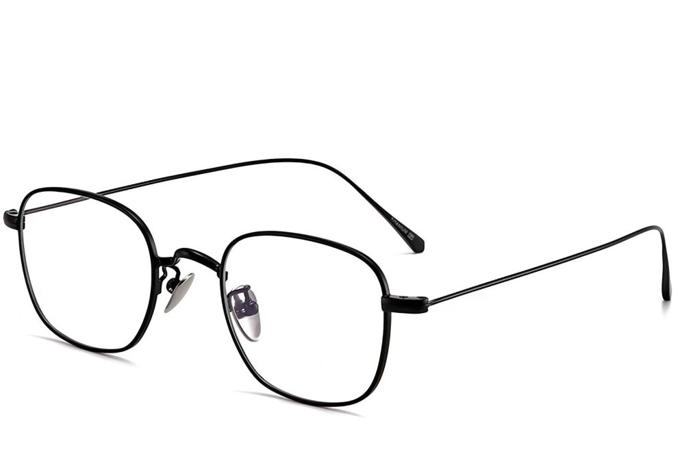 Rectangular Black Metal Glasses #BS1913-0047
