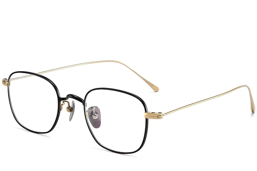 Rectangular Black Metal Glasses #BS1913-0048