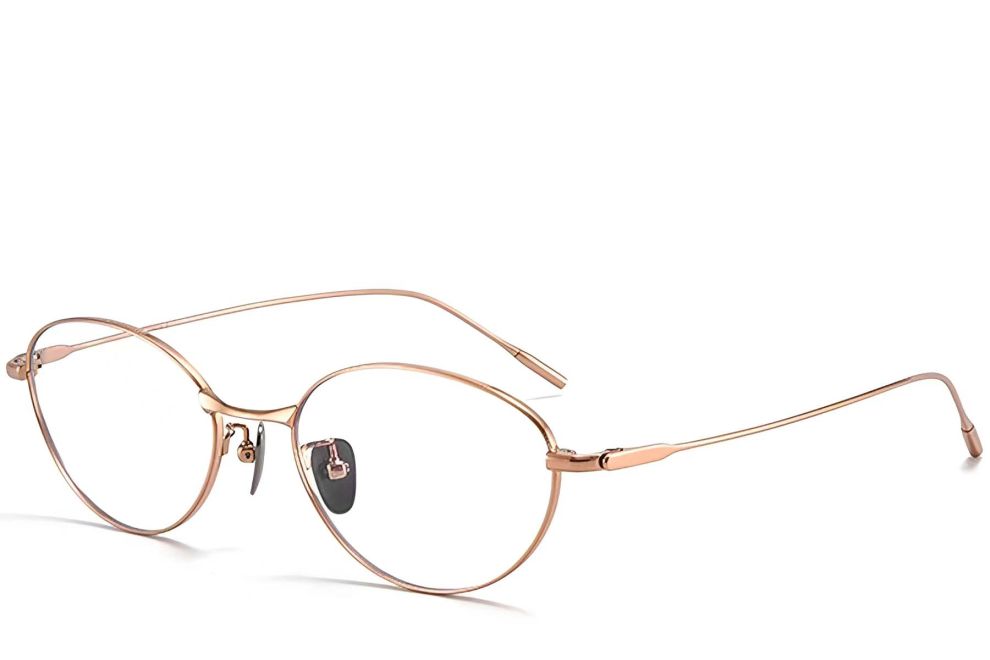 Oval Pink Metal Glasses #BS1913-0053