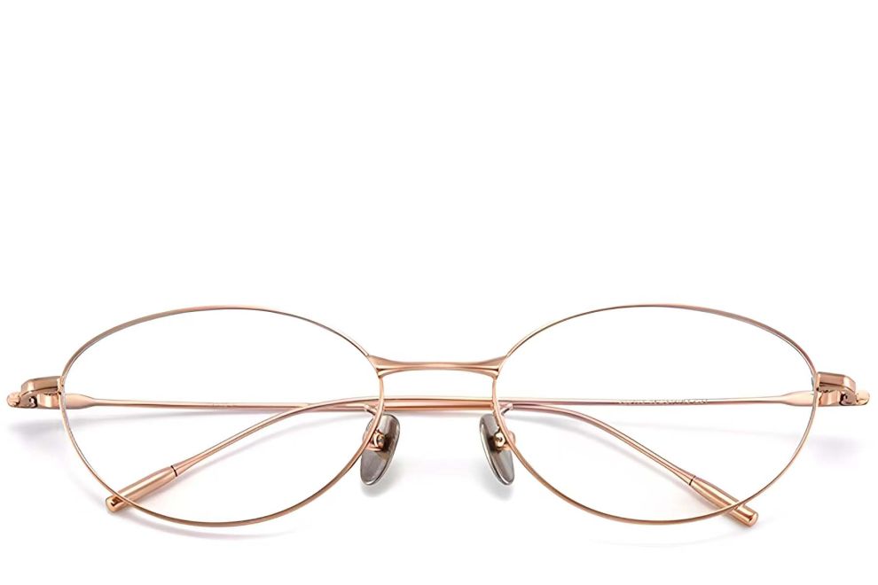 Oval Pink Metal Glasses #BS1913-0053