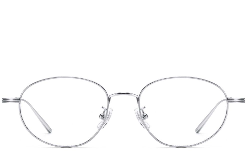 Gafas ovaladas de titanio plateado #BS1913-0058