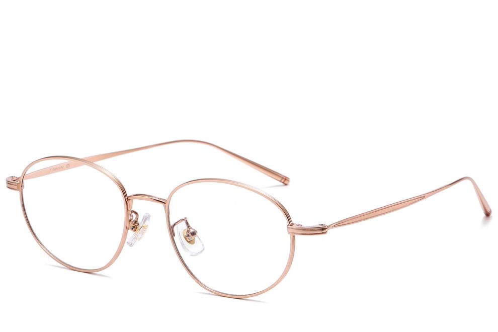 Gafas ovaladas de titanio rosa #BS1913-0059