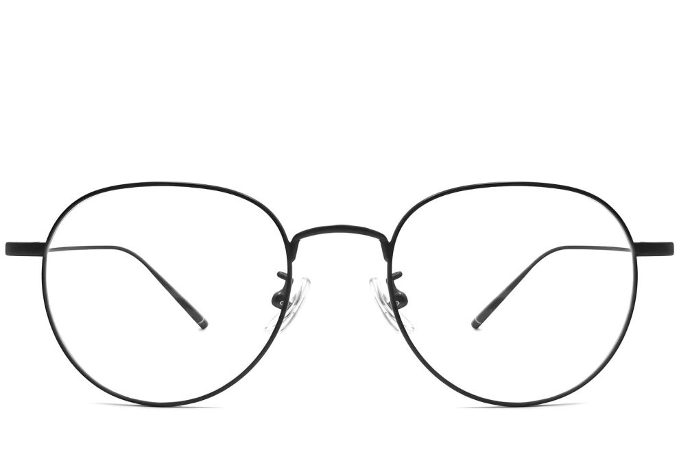 Gafas ovaladas de titanio negro #BS1913-0061