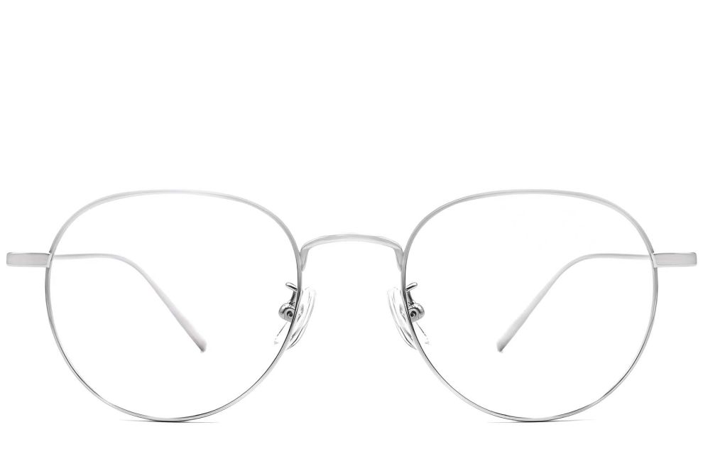 Gafas ovaladas de titanio plateado #BS1913-0063