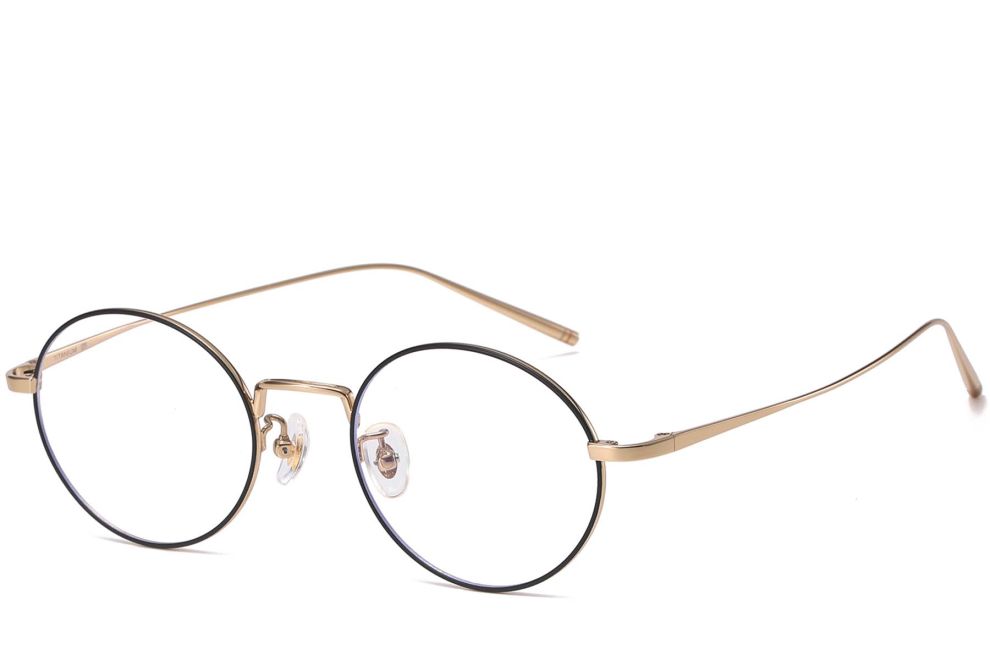 Gafas ovaladas de titanio negro #BS1913-0069