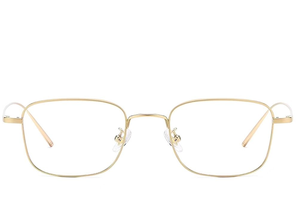 Gafas rectangulares de titanio dorado #BS1913-0072