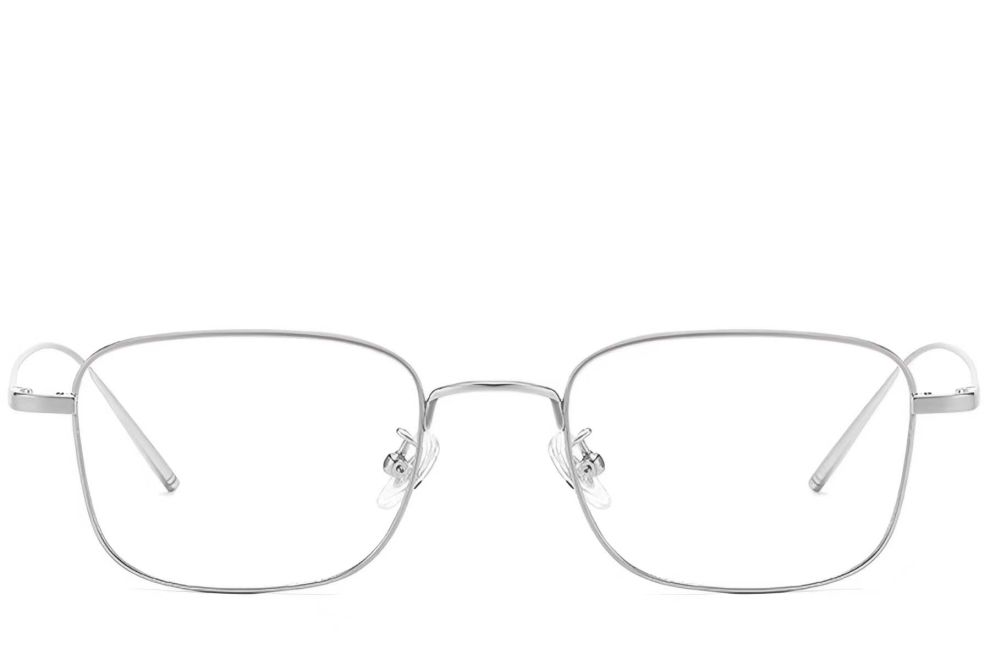 Gafas rectangulares de titanio plateado #BS1913-0073