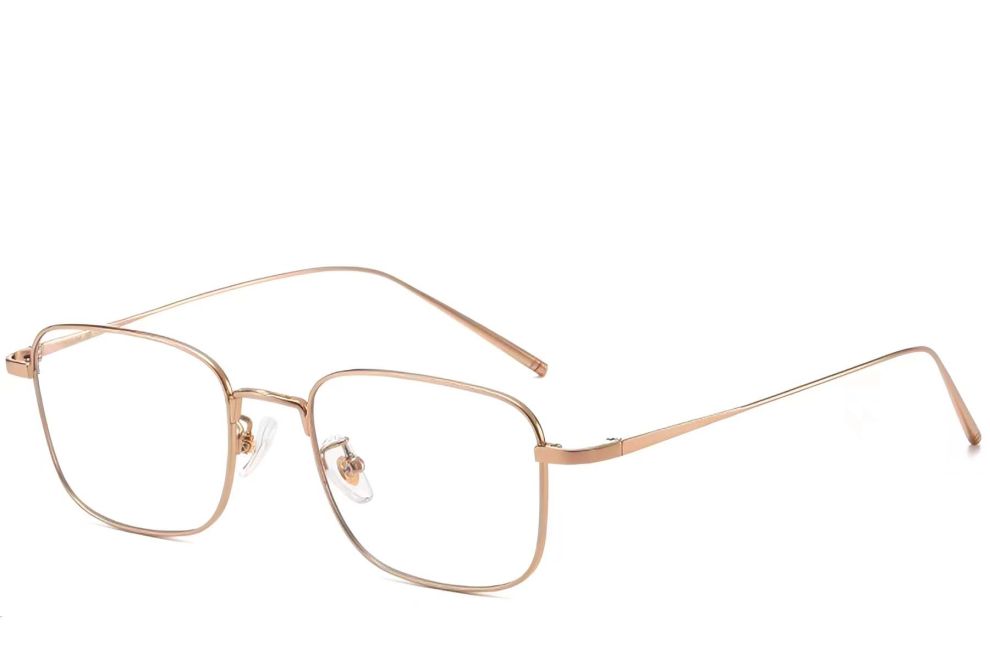 Gafas rectangulares de titanio rosa #BS1913-0075