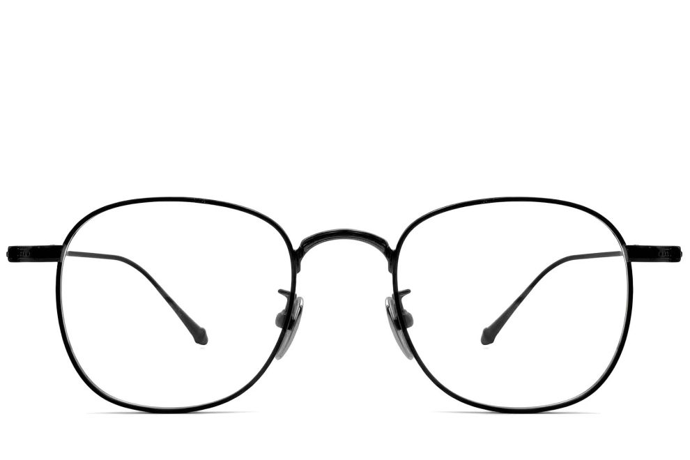 Gafas ovaladas de titanio negro #BS1913-0076