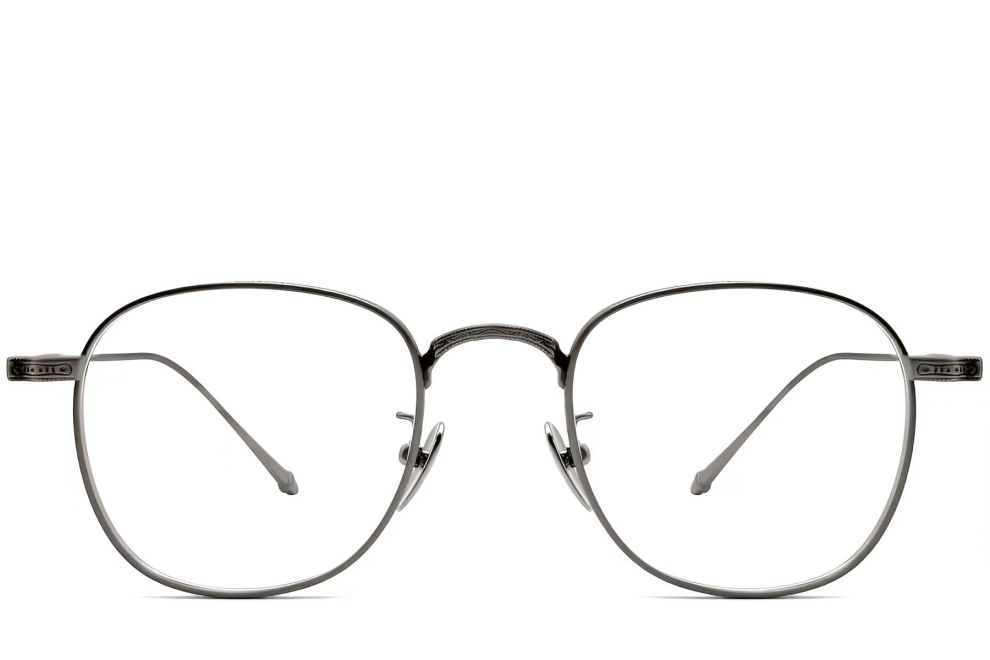 Gafas de titanio gris ovaladas #BS1913-0079