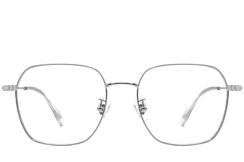 Gafas geométricas de titanio plateado #BS1913-0081