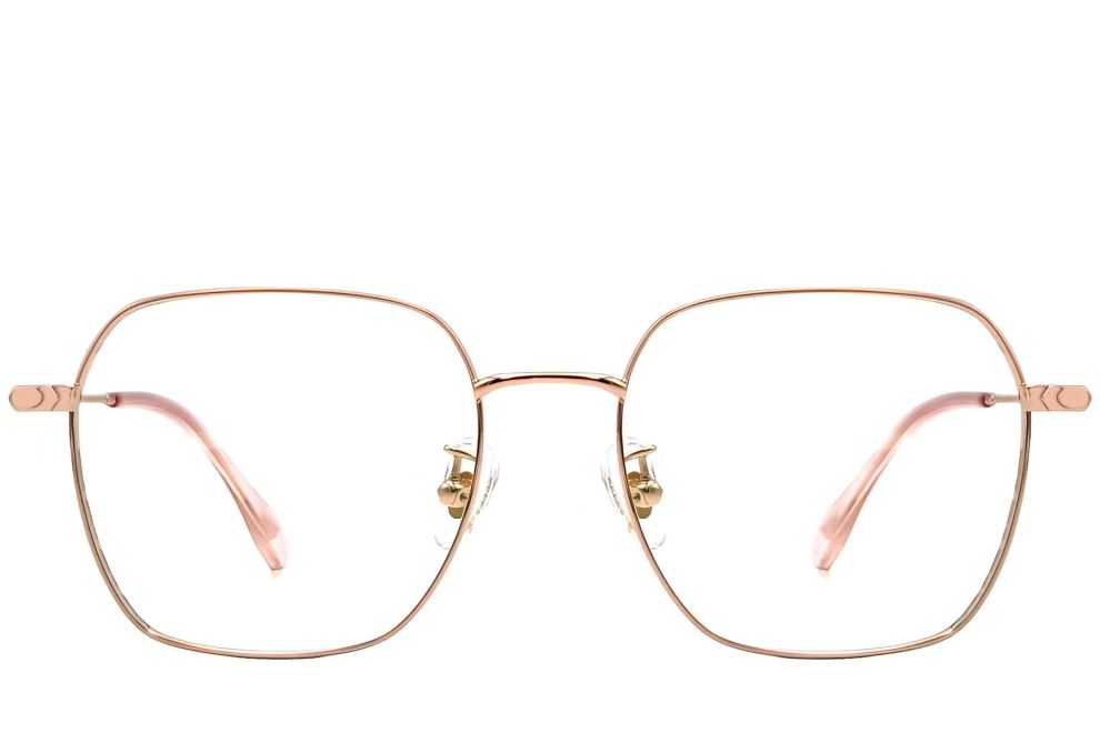 Gafas geométricas de titanio rosa #BS1913-0083