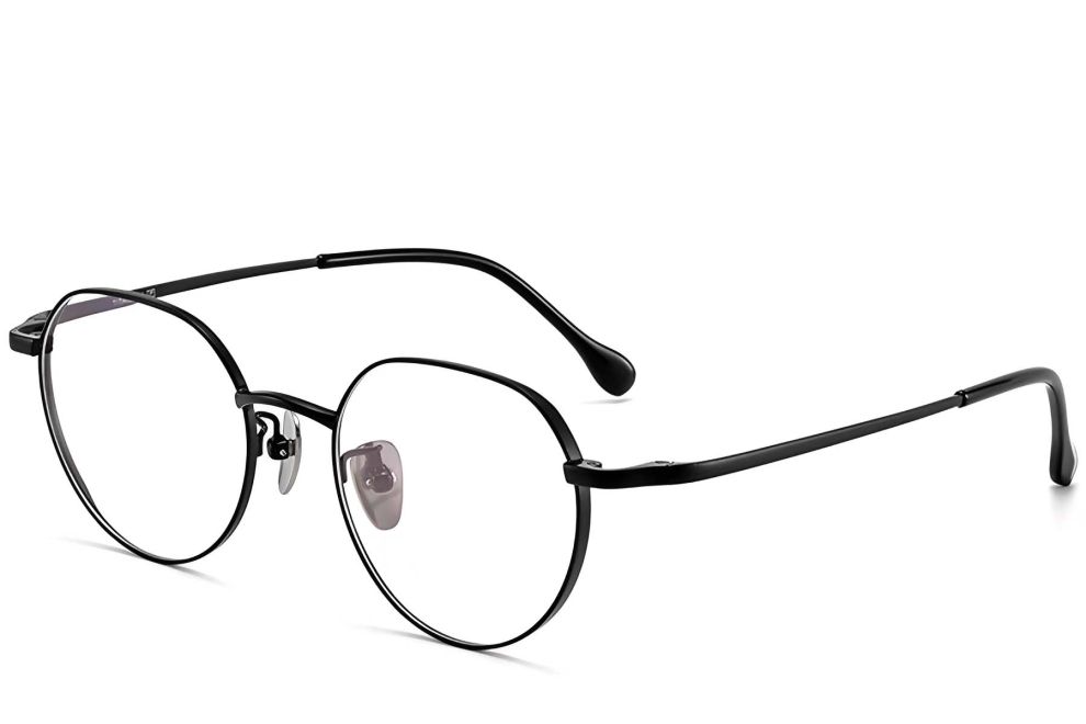 Gafas geométricas de titanio negro #BS1913-0085