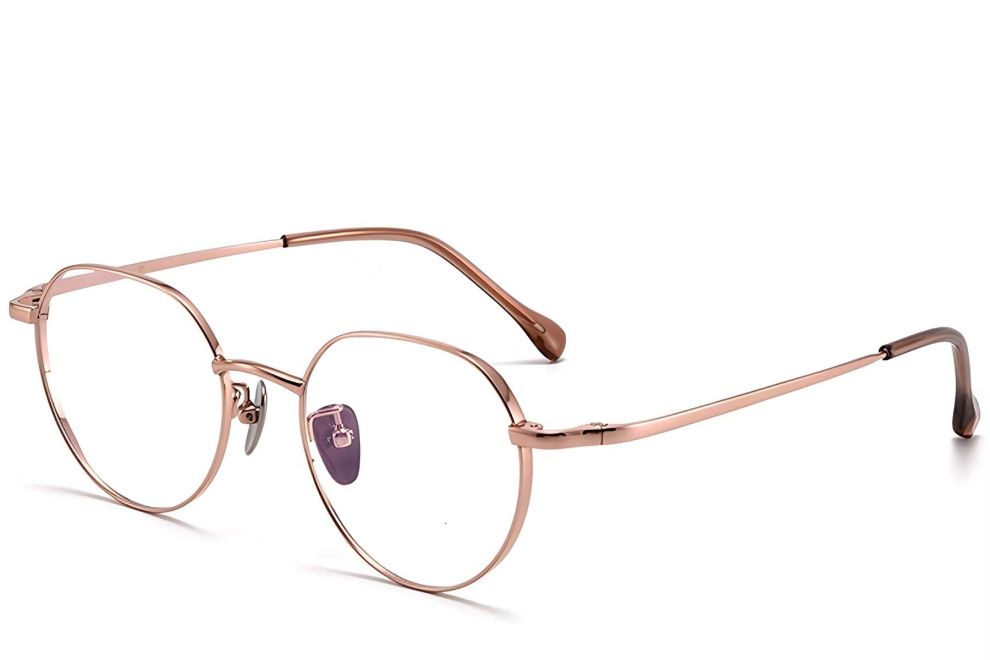 Gafas geométricas de titanio rosa #BS1913-0088