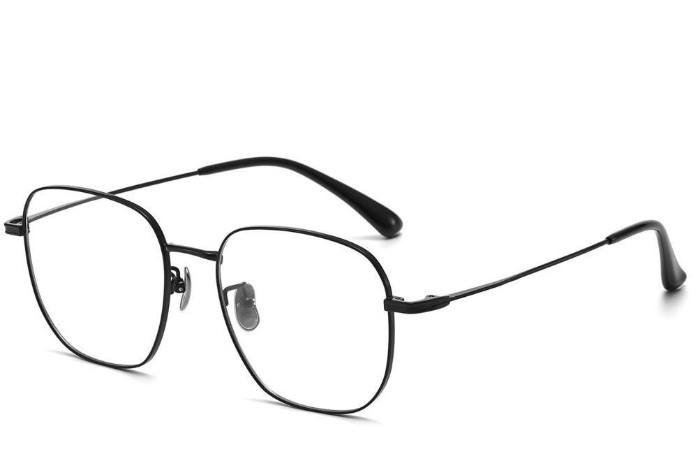 Gafas geométricas de titanio negro #BS1913-0089