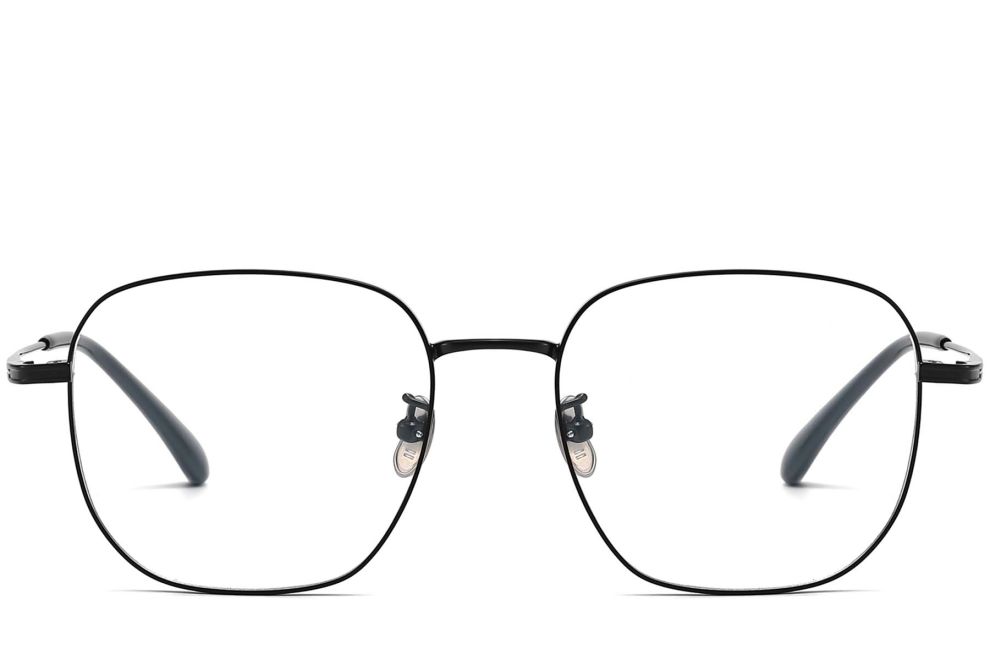 Gafas geométricas de titanio negro #BS1913-0089
