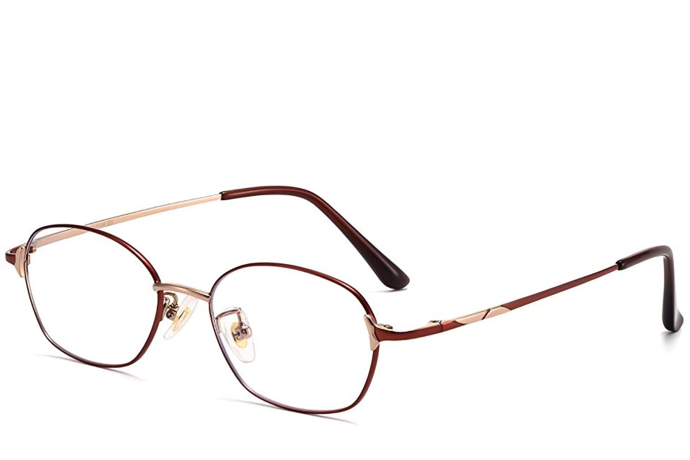 Gafas ovaladas de titanio rojo #BS1913-0094