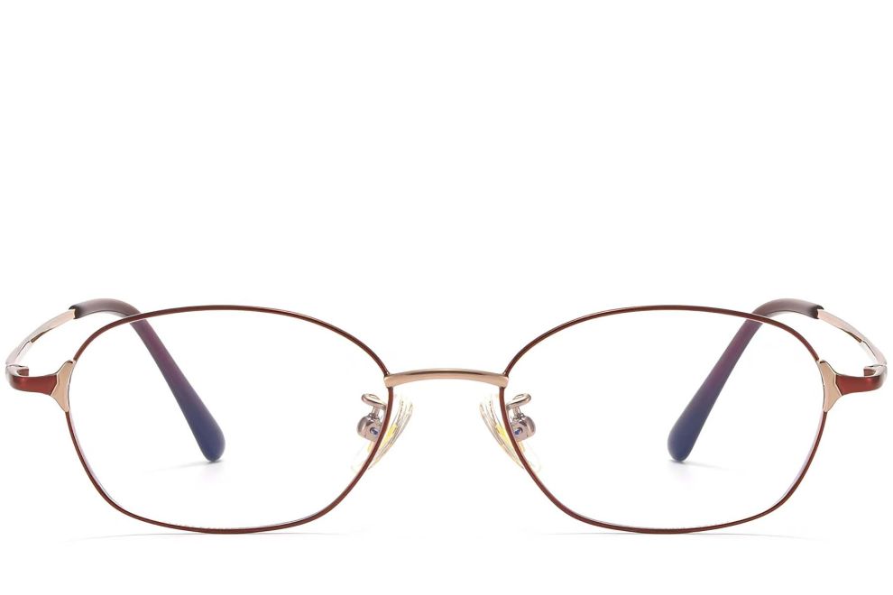 Gafas ovaladas de titanio rojo #BS1913-0094